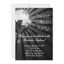 Silver Disco Boll Sweet sixteen 16:e Dance Party