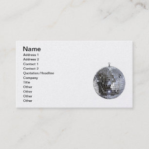 Silver Disco Boll Visitkort