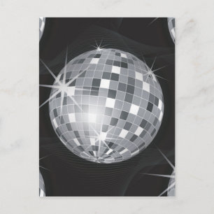 silver disco boll vykort