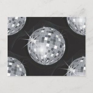 silver disco boll vykort