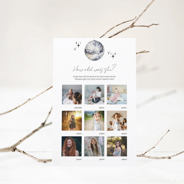 Silver Disco Hur gammal var hon Bröllopsduschspel  (Skapare uppladdad)