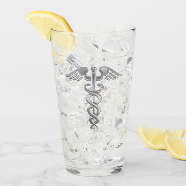 Silver Doktor eller Nurse Caduceus Glaskopp (Framsida Ice)