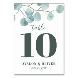 Silver-dollar Eucalyptus Bröllop Bordsnummer