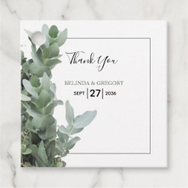 Silver-dollar Eucalyptus Bröllop Gift Gåvor Etiketter