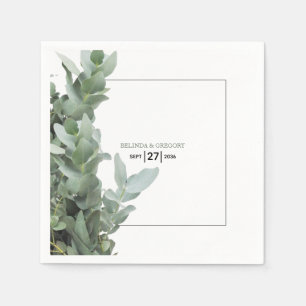 Silver-dollar Eucalyptus Bröllop Pappersservett