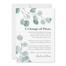 Silver-dollar Eucalyptus Bröllop postponement