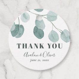 Silver-dollar Eucalyptus Bröllop Tack Gåvor Etiketter