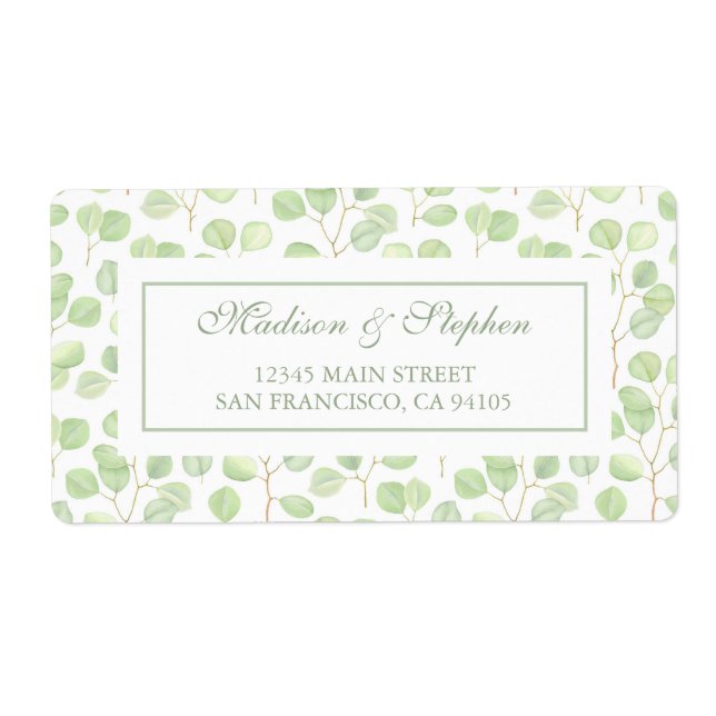 Silver-dollar Eucalyptus & Grenar - Bröllop Fraktsedel (Framsidan)