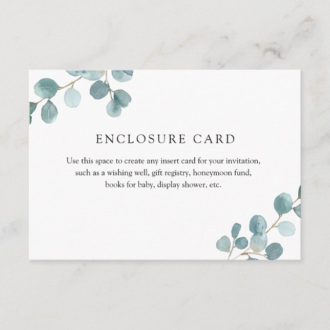 Silver Dollar Eucalyptus Inkapslingskort Tilläggskort (Framsida)