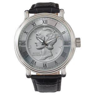 Silver-dollar i minnesmärket Wingly Liberty ~ * ~ Armbandsur
