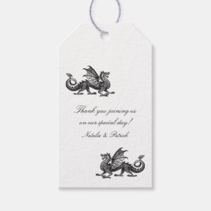 Silver Dragon Bröllop Gift-Märkre Presentetikett