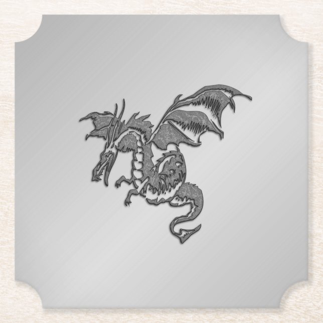Silver Dragon Underlägg Papper (Framsida)