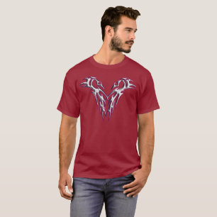 Silver Dragon Vapensköld Design T-Shirt