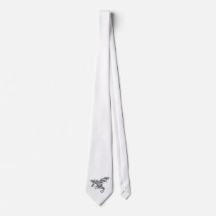 Silver Dragon White Tie Slips
