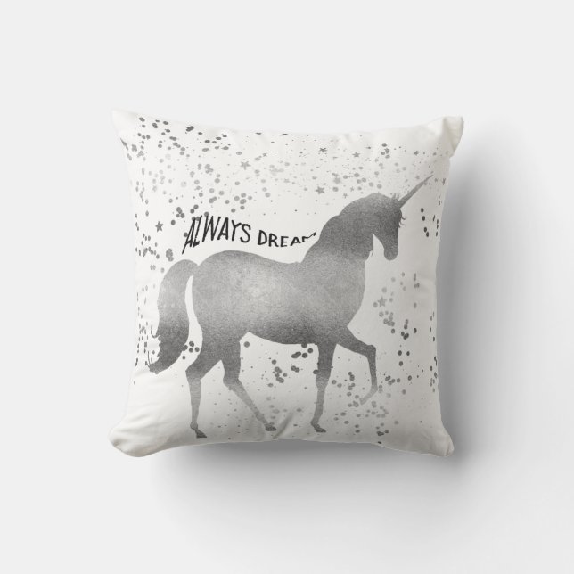 Silver Dream Unicorn Kudde (Framsida)