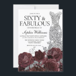 Silver Dress Burgundy Ro 60:e Födelsedagsfesten Inbjudningar<br><div class="desc">Silver Dress Burgundy Ro 60:e Födelsedagsfest inbjudan Se matchande samling i Niche and Nest Store Tack</div>