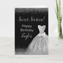 Silver Dress Faux Glitter Sweet 16 Birthday