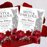 Silver Dress Gown Röd ros 60:e Födelsedagsfesten Inbjudningar<br><div class="desc">Silver Dress Gown Röd ros 50:e Födelsedagsfesten - 50:e och Fabulous-inbjudan Se matchningssamling i Niche and Nest Store,  tack</div>
