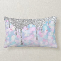 *~* Silver Drip Glitter - Pastel Blue Rosa Stars 