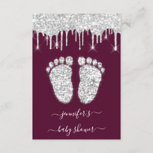 Silver-drivrutiner Burgundy Pojke Shower Feet Inbjudningar