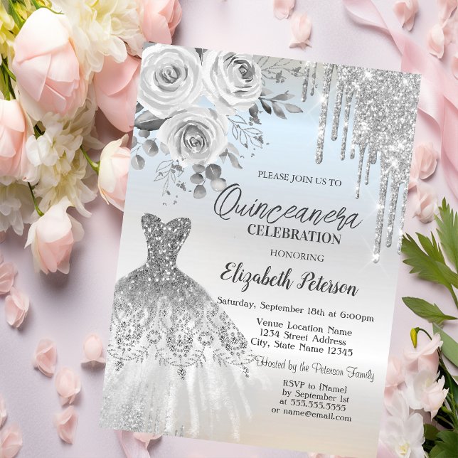 Silver-drivrutiner,Dress Ro Silver Quinceanera Inbjudningar (Skapare uppladdad)