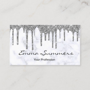Silver-drivrutiner Marble Anpassa Glitter Visitkort