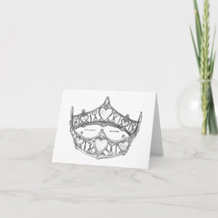 Silver drottning av Hearts krona tiara-antecknings Kort