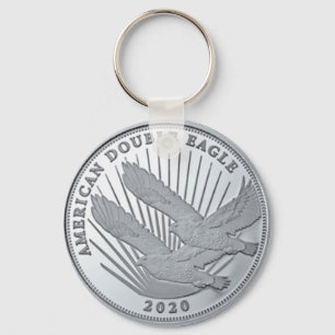 SILVER DUBBLA EGENSKAP COIN NYCKELRING