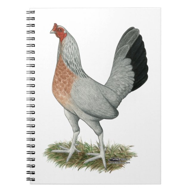 Silver Duckwing Game Hen Anteckningsbok (Framsidan)