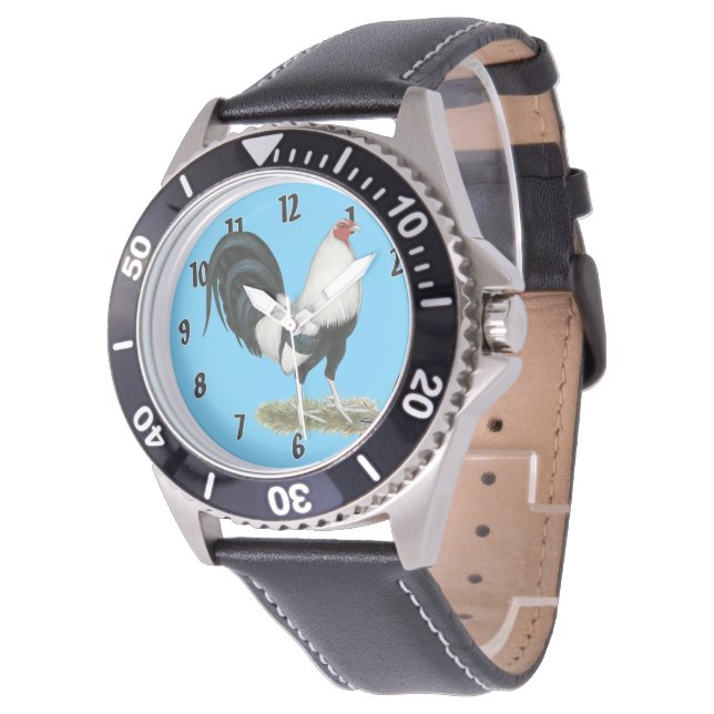 Silver Duckwing Gamecock Armbandsur (Vinklad)