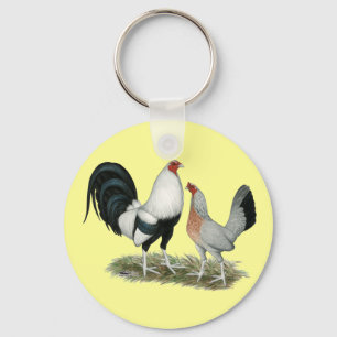 Silver Duckwing Gamefowl Nyckelring