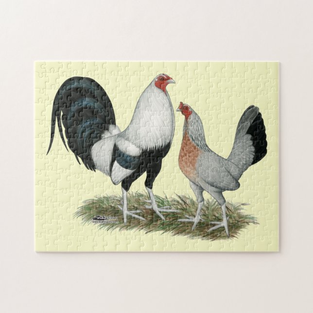 Silver Duckwing Gamefowl Pussel (Horisontell)