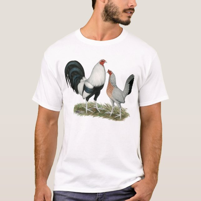Silver Duckwing Gamefowl T-shirt (Framsida)