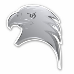 Silver Eagle Head - Contour Vinyl Sticker Klistermärken