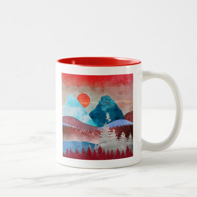 Silver Eagle Landskap Två-Tonad Mugg (Höger)