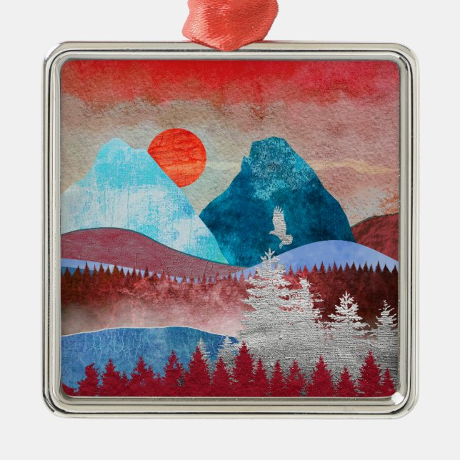 Silver Eagle liggande Julgransprydnad Metall (Framsidan)