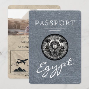 Silver Egypt Pass Bröllopsinbjudan Inbjudningar