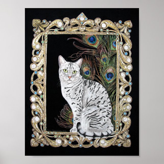 Silver Egyptian Mau Poster (Framsidan)