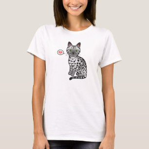 Silver egyptisk Mau katt illustration T Shirt