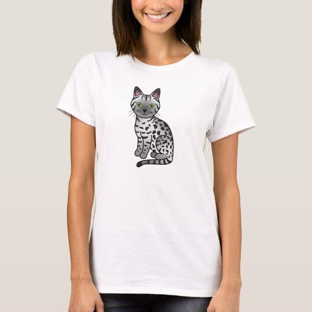 Silver egyptisk Mau katt illustration Tröja (Framsida)