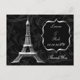 silver Eiffel torn Fransk Tack Vykort