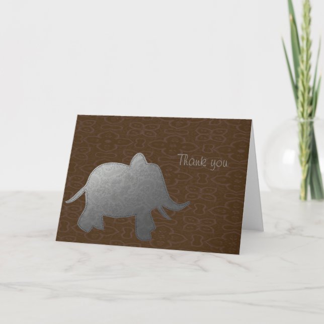 silver elefant - brunt tack kort (Framsida)