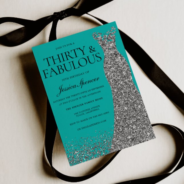 Silver Elegance 30 & Fabulous! 30th Birthday Inbjudningar (Skapare uppladdad)