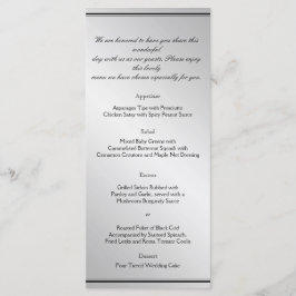 Silver Elegance Bröllop Menu Meny