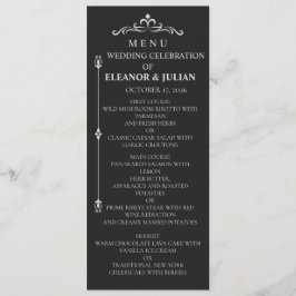 Silver Elegance Collection Wedding Menu Card Meny