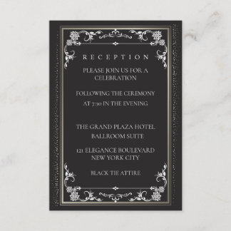 Silver Elegance Collection Wedding Reception Card Tilläggskort