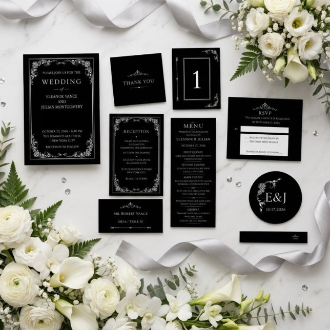 Silver Elegance Collection Wedding Save the Date  Spara Datumet (Skapare uppladdad)