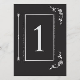 Silver Elegance Collection Wedding Table Number Inbjudningar