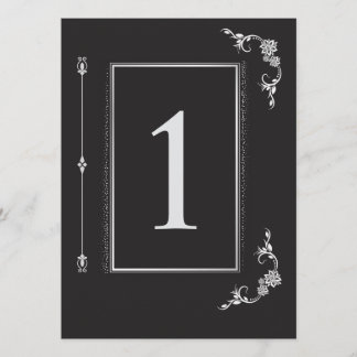 Silver Elegance Collection Wedding Table Number Inbjudningar