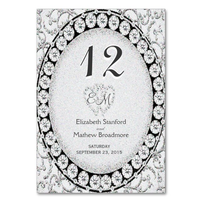 Silver Elegance Monogram Bordsnummer (Baksidan)